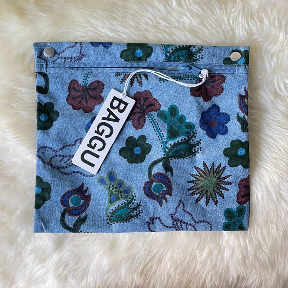 NWT Baggu Regular Cloud Carry-on - Digital Denim Birds - Picture 4 of 8